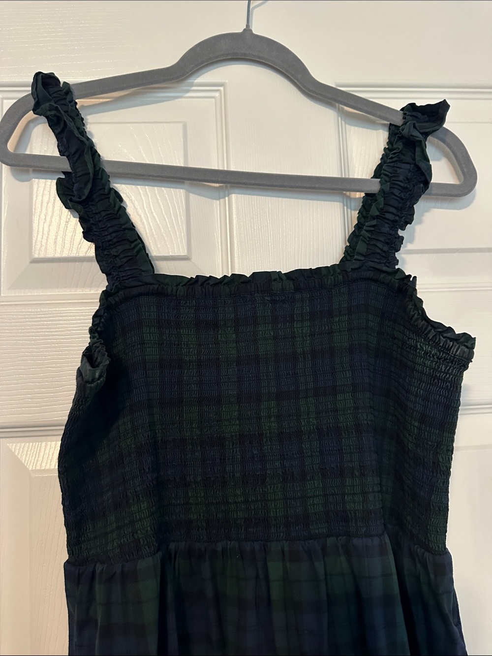 J. Crew Blackwatch Plaid Maxi Dress - Dark Green and Navy - Picture 2 of 8